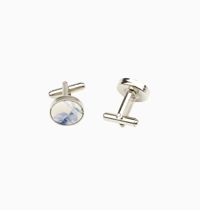 Boutons de Manchette Liberty Bleu Iris en Coton