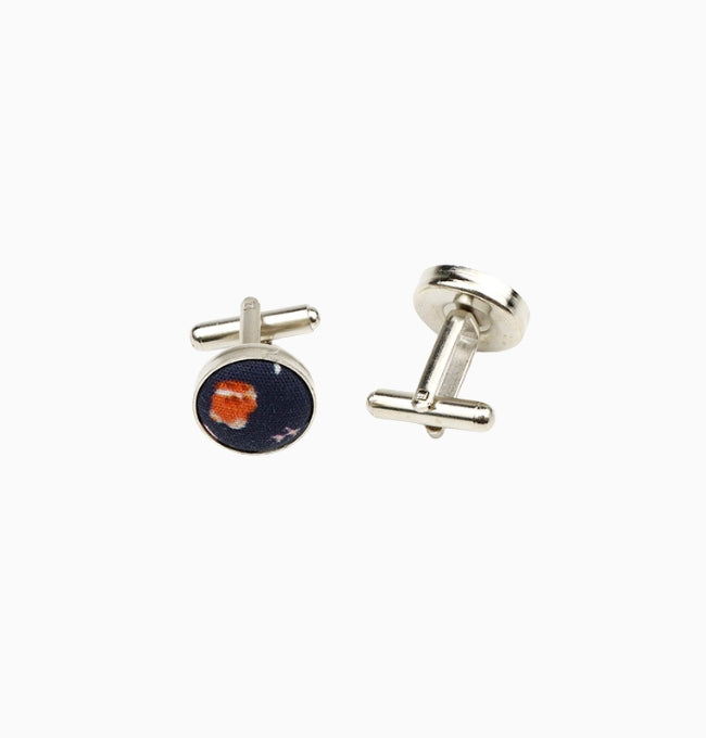 Boutons de Manchette Liberty Bleu Marine Delphinium en Coton