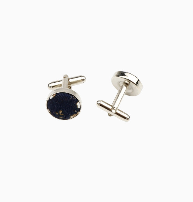 Boutons de Manchette Liberty Bleu Marine Lobélia en Coton