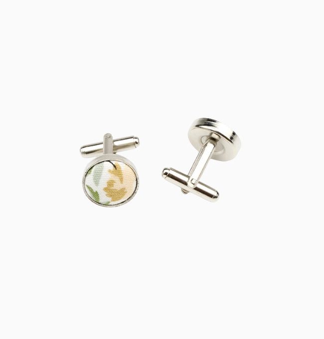 Boutons de Manchette Liberty Vert Eucalyptus en Coton