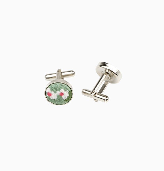 Boutons de Manchette Liberty Vert Renoncule en Coton