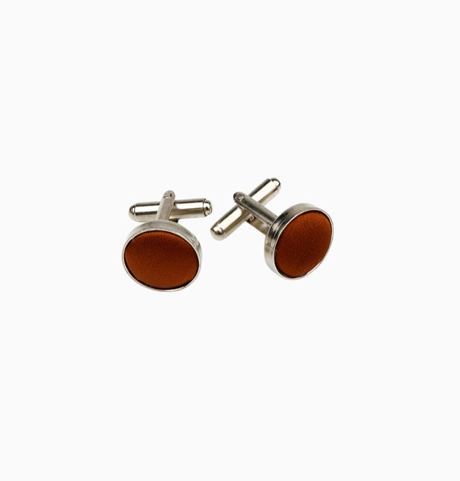 Boutons de Manchette Marron Cannelle en Polyester