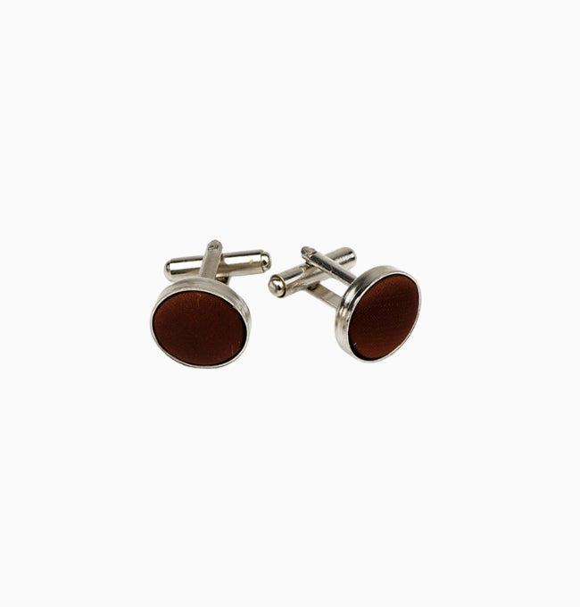 Boutons de Manchette Marron en Polyester