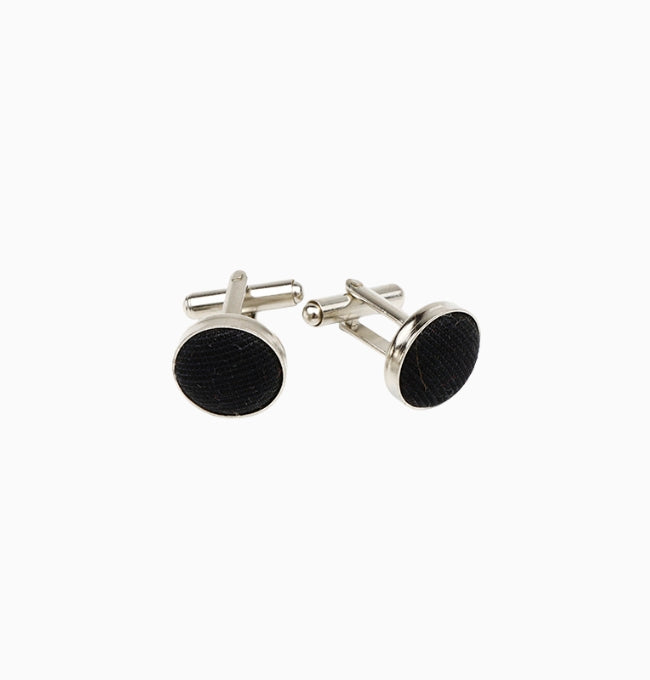 Boutons de Manchette Noir en Coton