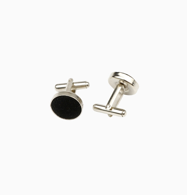 Boutons de Manchette Noir en Lin