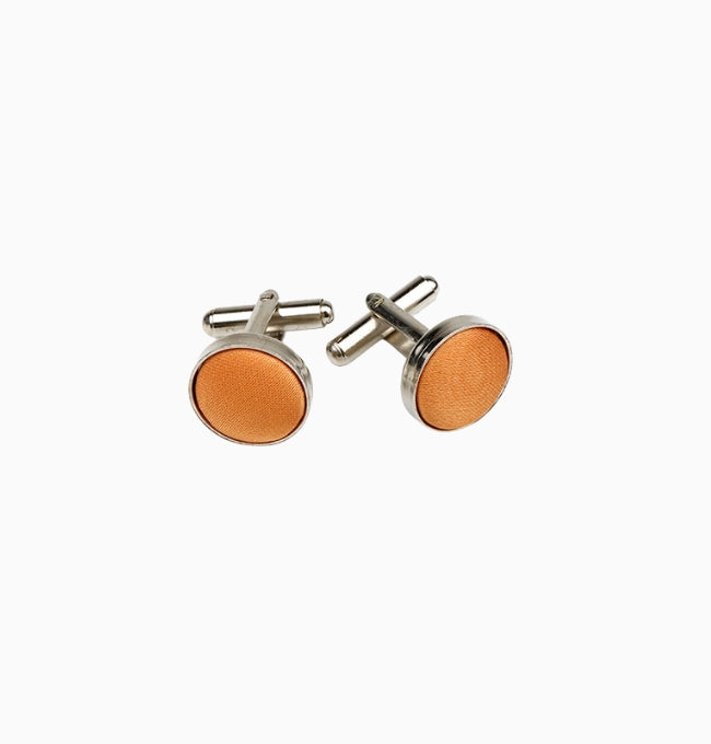 Boutons de Manchette Orange Brûlé en Polyester