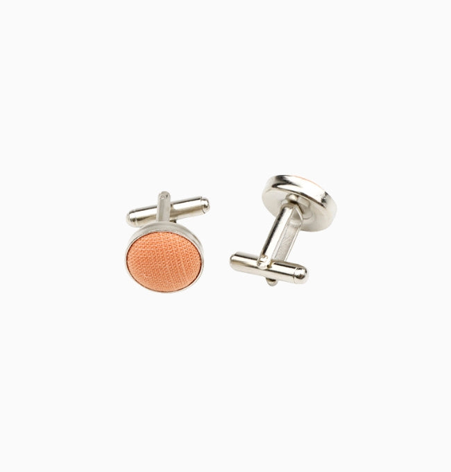 Boutons de Manchette Orange en Coton
