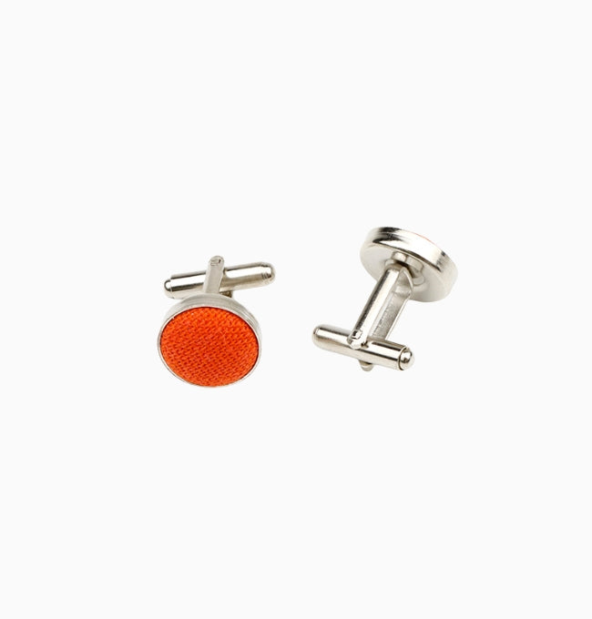 Boutons de Manchette Orange en Lin