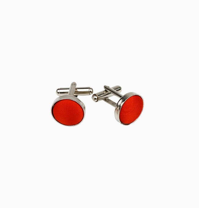 Boutons de Manchette Orange Mandarine en Polyester