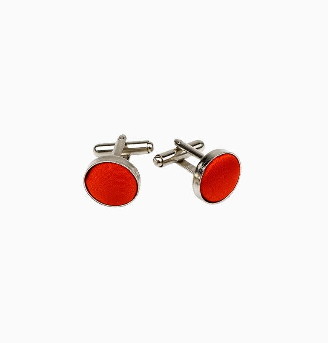 Boutons de Manchette Orange en Polyester