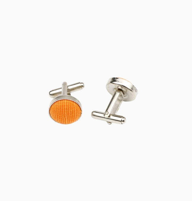 Boutons de Manchette Orange Saumon en Coton