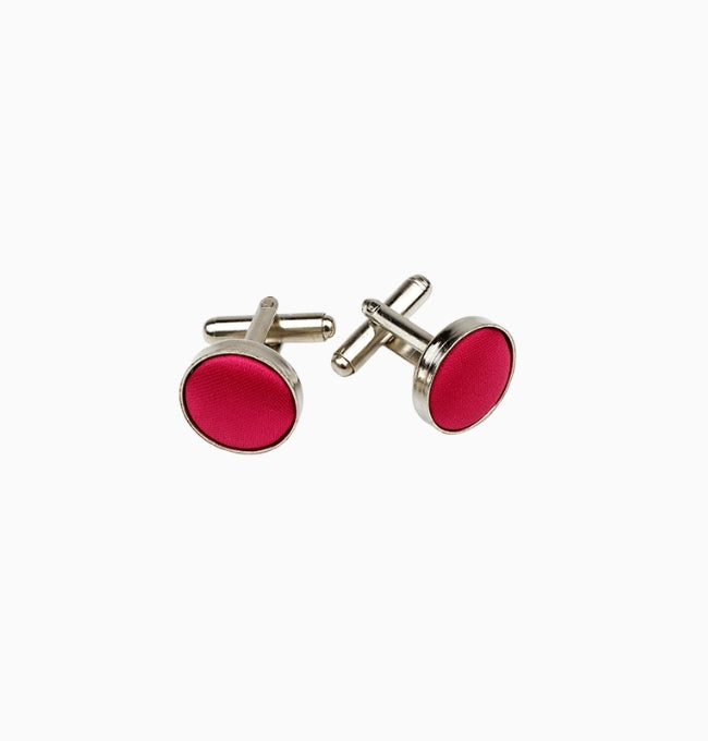 Boutons de Manchette Rose Fuchsia en Polyester