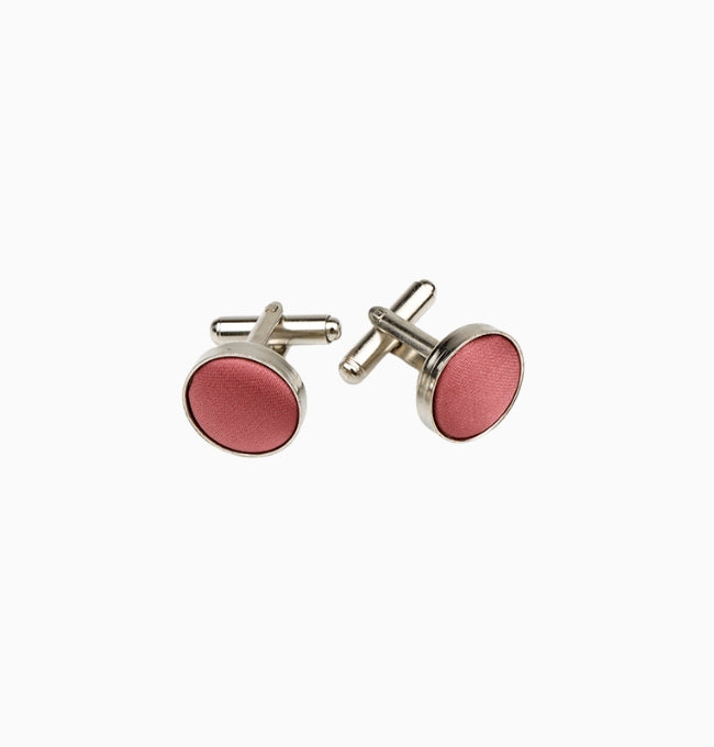 Boutons de Manchette Rose Nude en Polyester