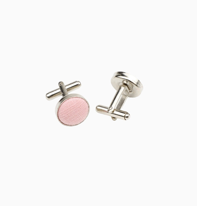 Boutons de Manchette Rose Poudré en Coton
