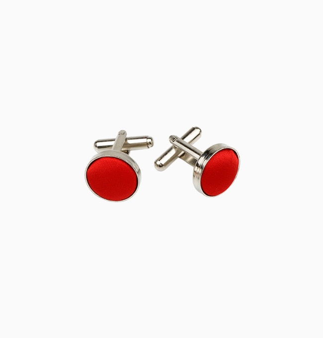 Boutons de Manchette Rouge en Polyester