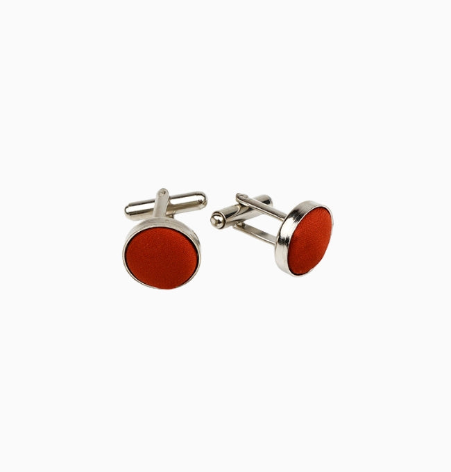 Boutons de Manchette Terracotta Argile en Polyester