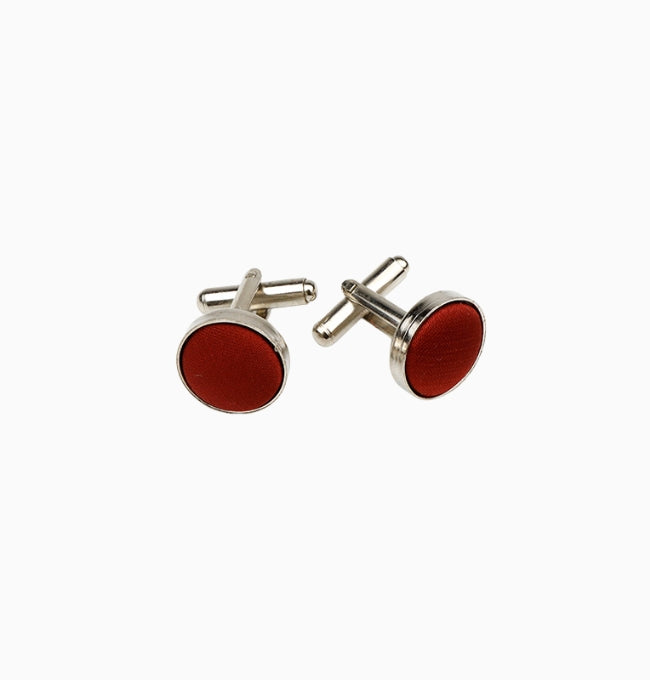 Boutons de Manchette Terracotta Brun en Polyester