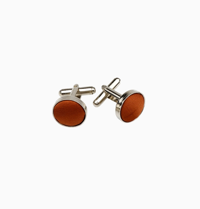 Boutons de Manchette Terracotta Foncé en Polyester