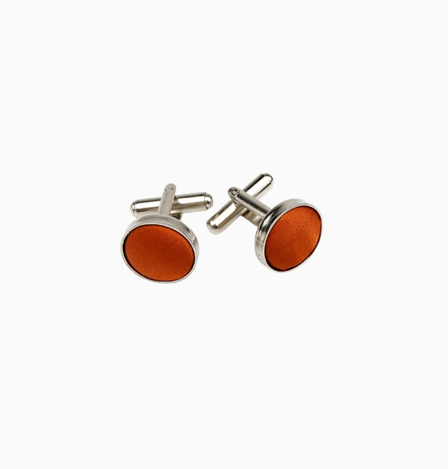 Boutons de Manchette Terracotta Profond en Polyester
