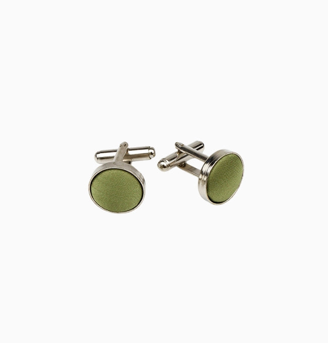 Boutons de Manchette Vert Amande en Polyester