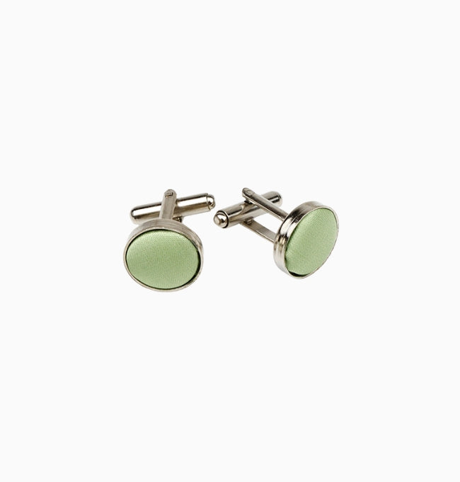 Boutons de Manchette Vert d'Eau en Polyester