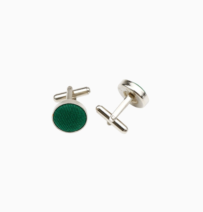 Boutons de Manchette Vert Émeraude en Coton