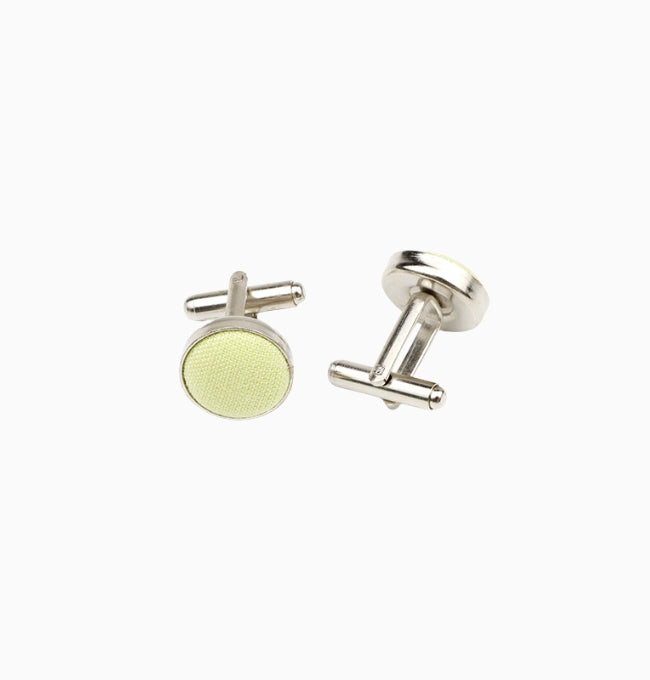 Boutons de Manchette Vert Kaki en Coton