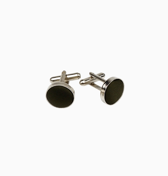 Boutons de Manchette Vert Kaki en Polyester