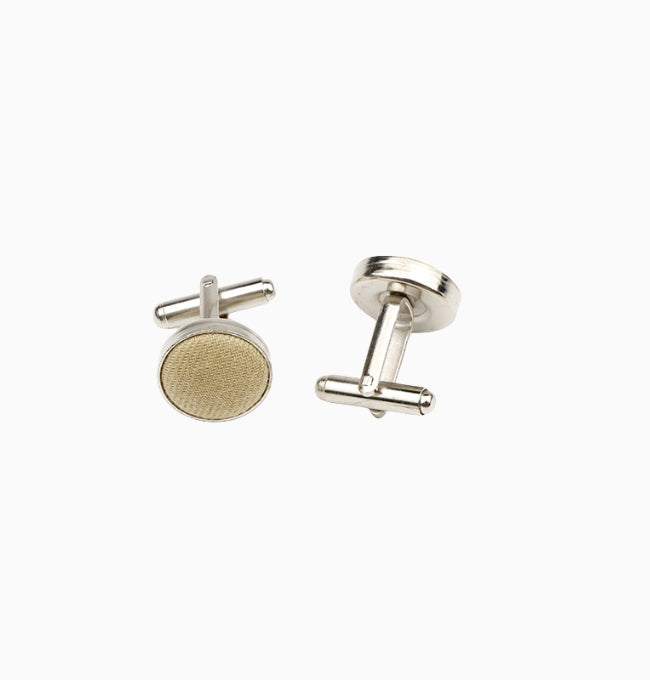 Boutons de Manchette Vert Olive en Coton Côtelé