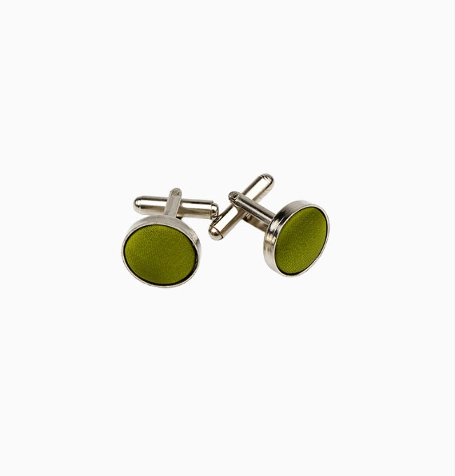 Boutons de Manchette Vert Olive en Polyester