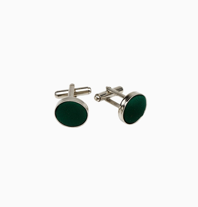 Boutons de Manchette Vert Sapin en Polyester