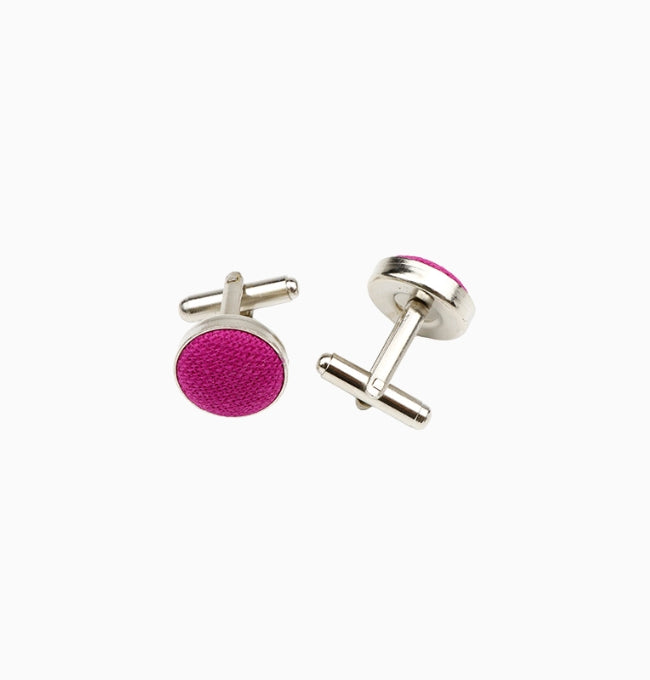 Boutons de Manchette Violet Fuchsia en Lin