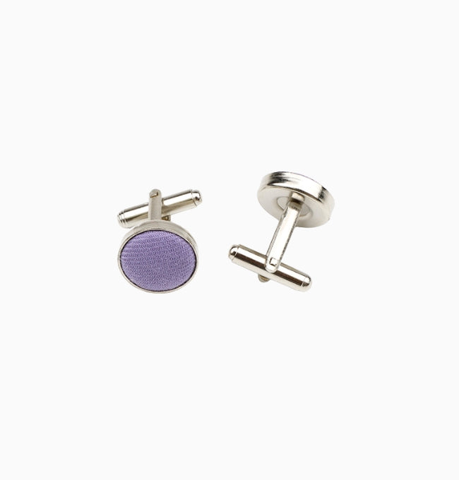 Boutons de Manchette Violet Prune en Coton Côtelé