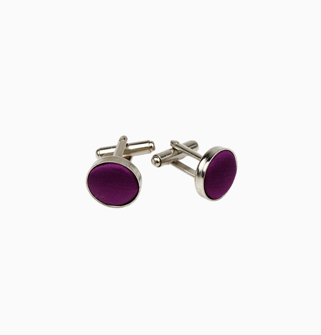 Boutons de Manchette Violet Prune en Polyester