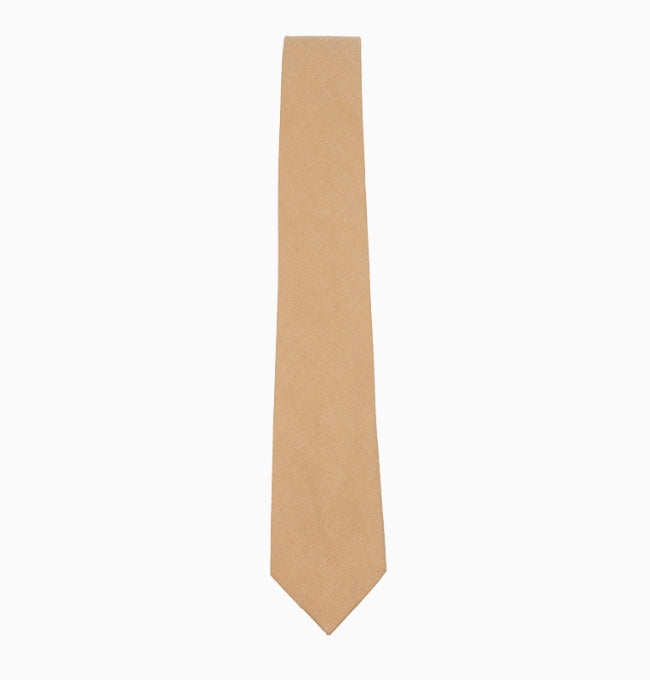 Cravate Beige Caramel Homme en Coton