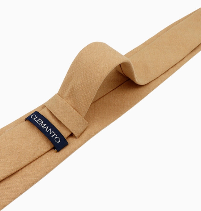 Cravate Beige Caramel Homme en Coton