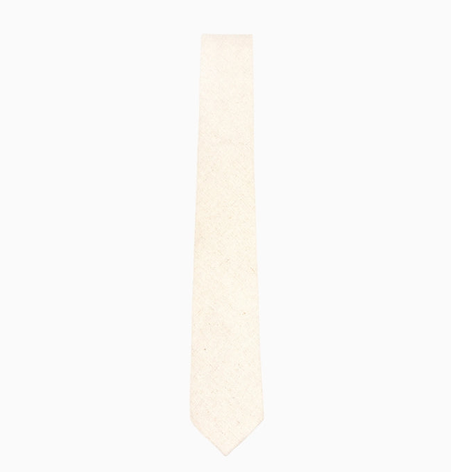 Cravate Blanc Cassé Homme en Lin