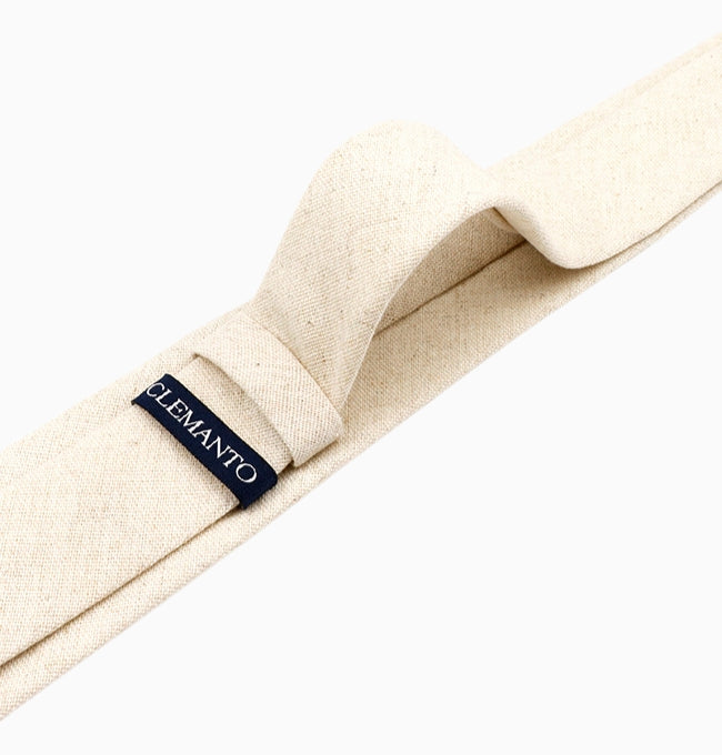 Cravate Blanc Cassé Homme en Lin