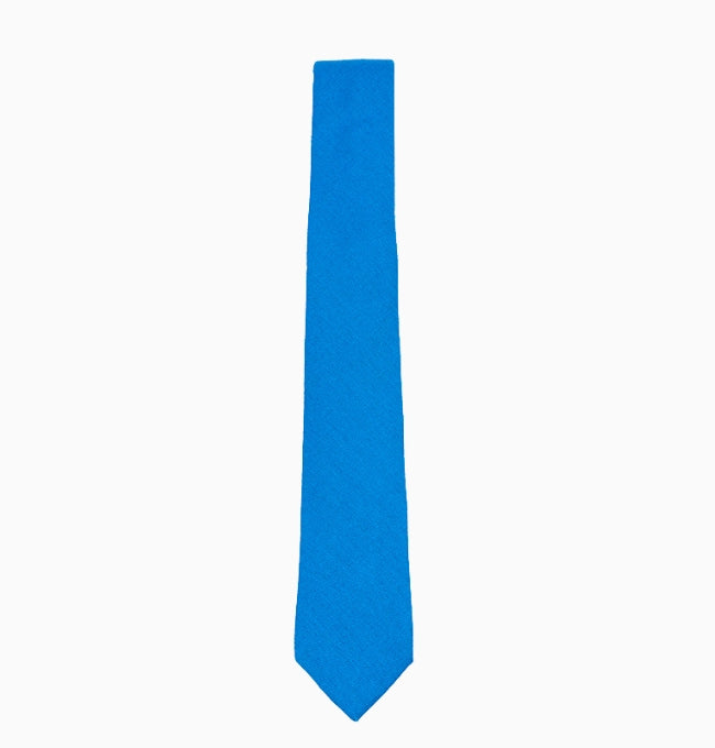 Cravate Bleu Azur Homme en Lin