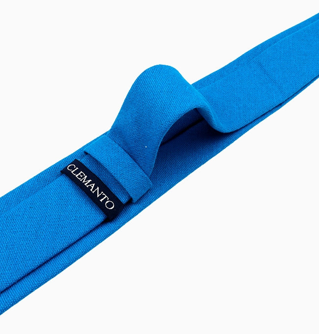 Cravate Bleu Azur Homme en Lin