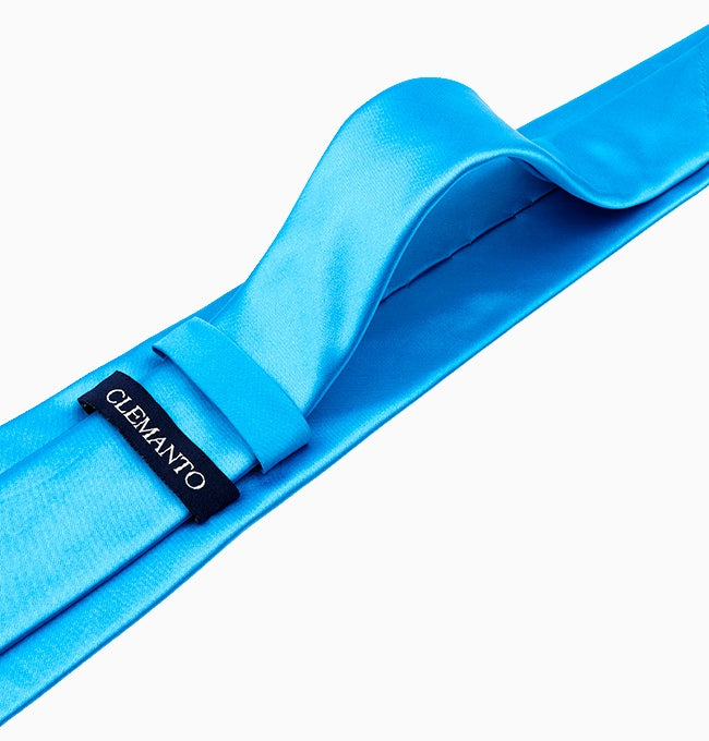 Cravate Bleu Azur Homme en Polyester