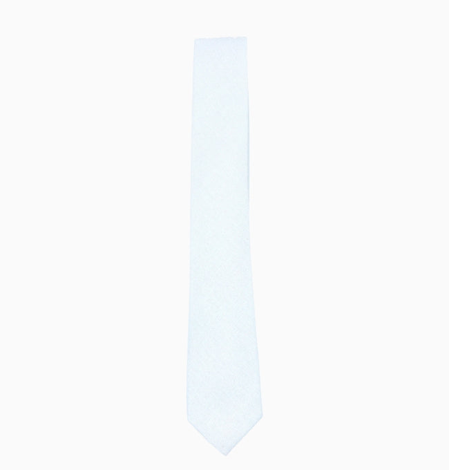 Cravate Bleu Poudré Homme en Lin