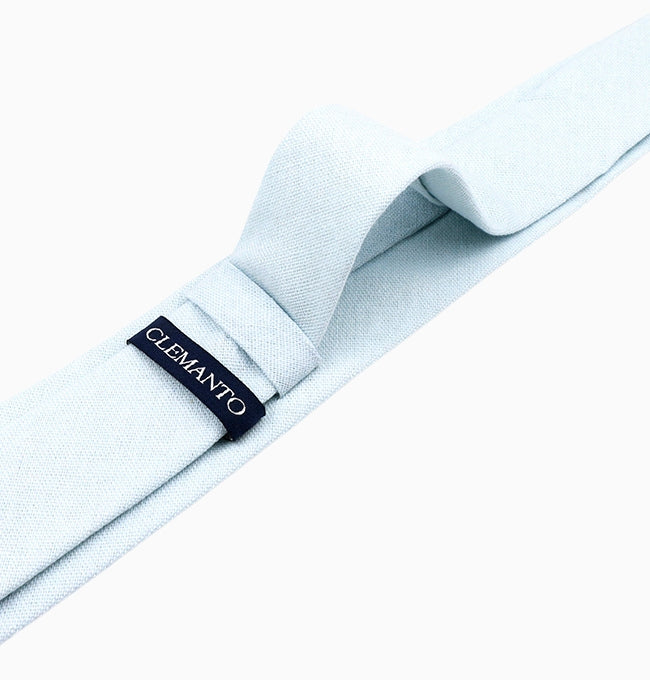 Cravate Bleu Poudré Homme en Lin