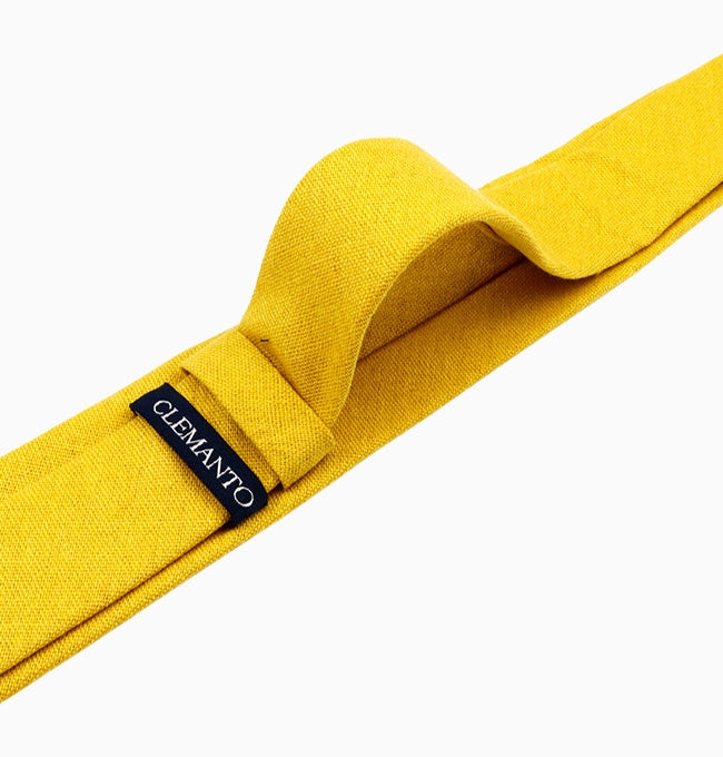 Cravate Jaune Homme en Lin