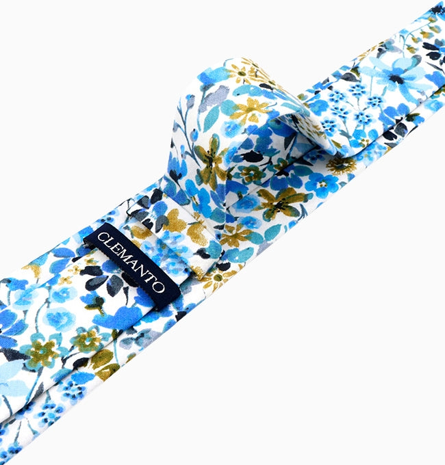 Cravate Liberty Bleu Gentiane Homme en Coton