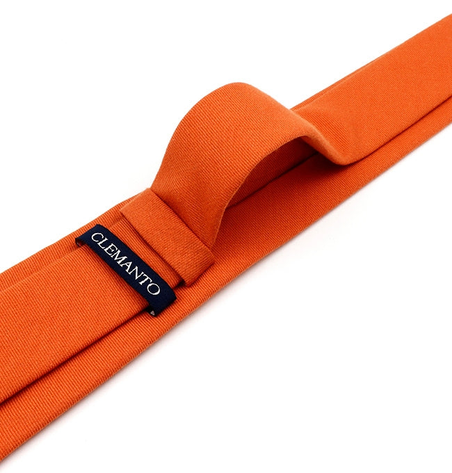 Cravate Terracotta Cuivré Homme en Coton Côtelé