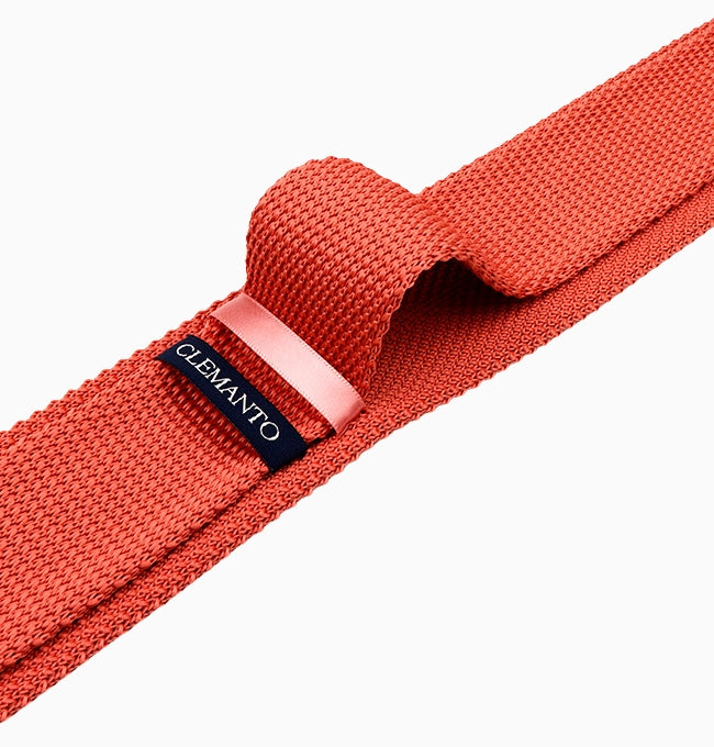 Cravate Terracotta Homme en Tricot