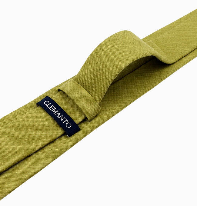Cravate Vert Olive Homme en Coton