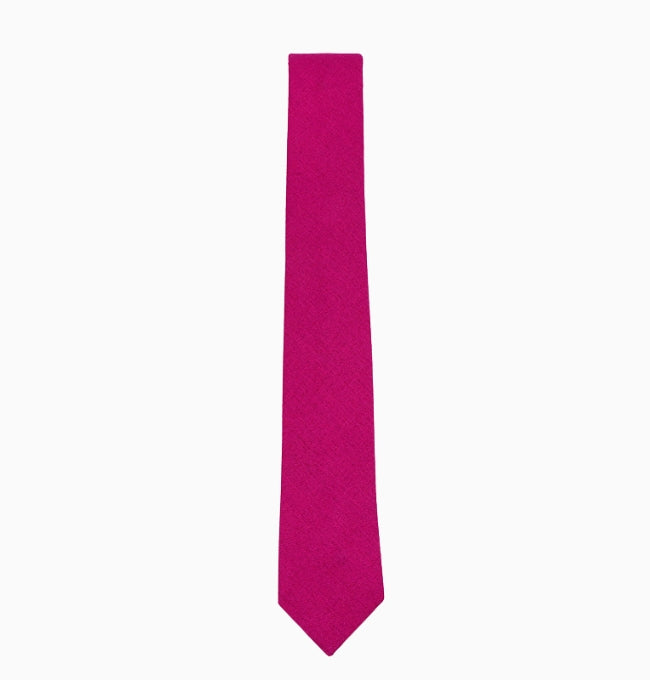 Cravate Violet Fuchsia Homme en Lin