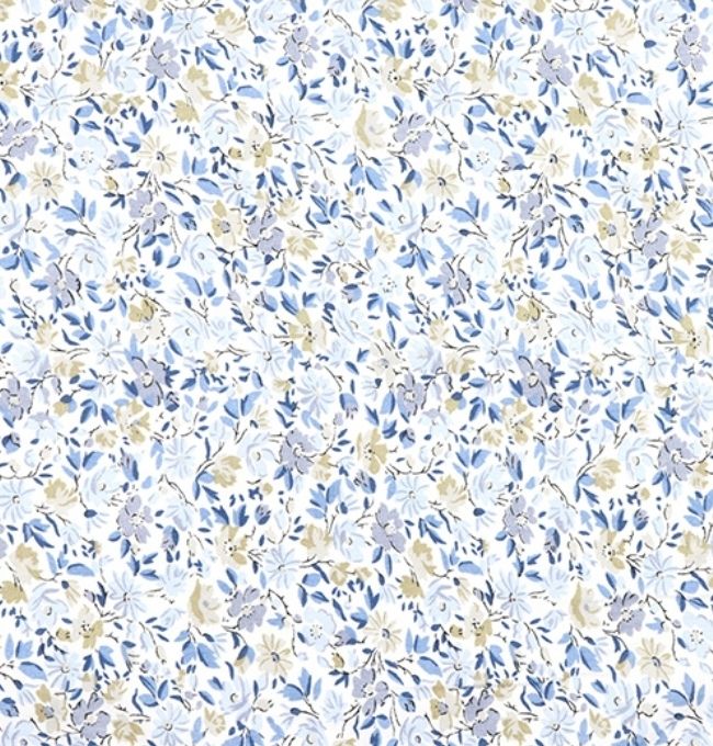 Motif Liberty Bleu Campanule en Coton